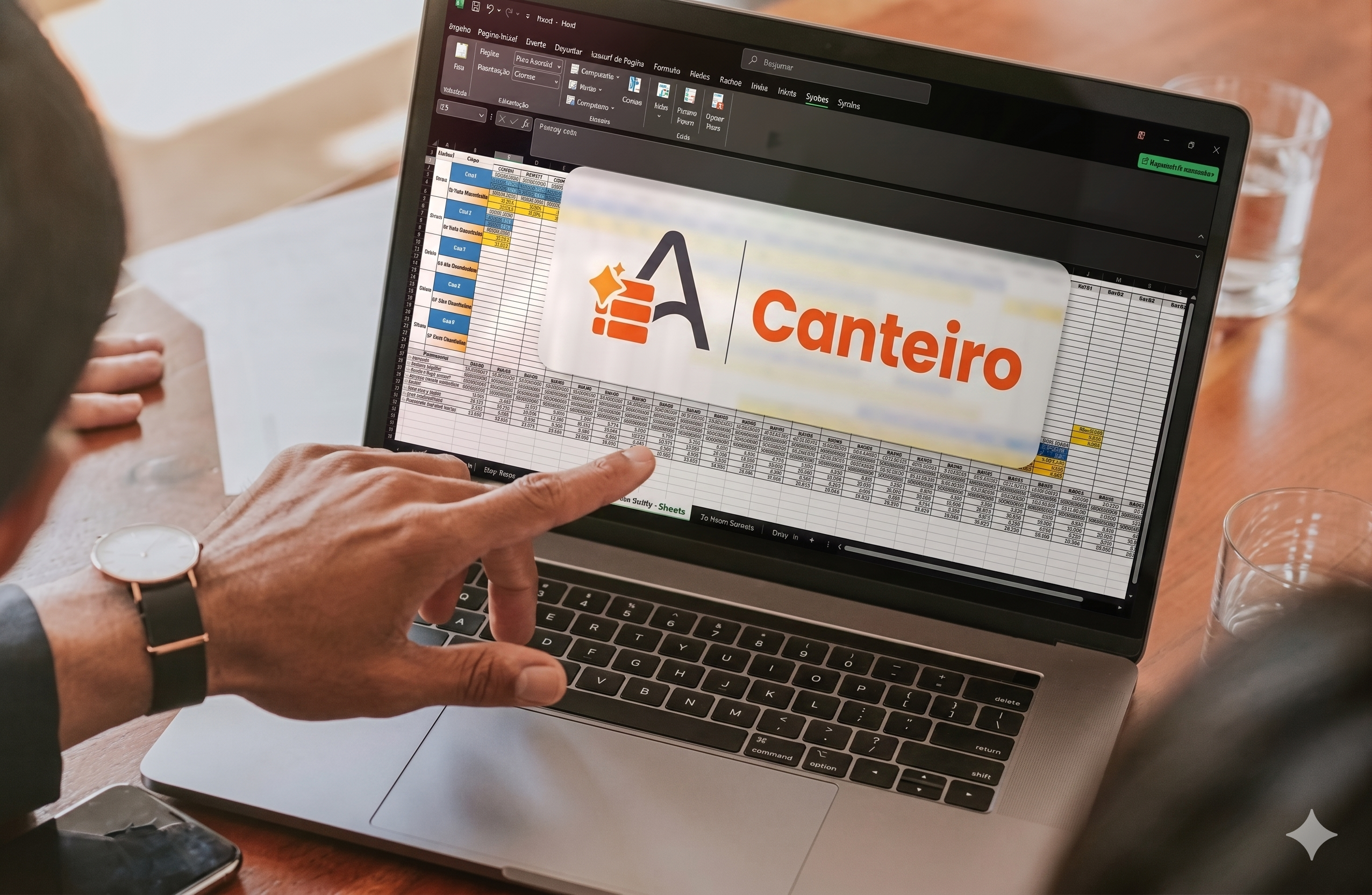 Tela do Agilean Canteiro em notebook no canteiro
